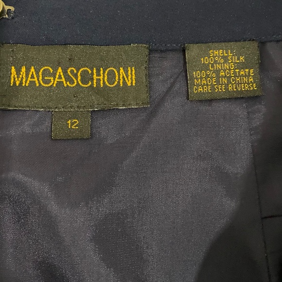 Magaschoni Blue Silk Career Wear Pencil Skirt, Size 12 - Picture 10 of 10